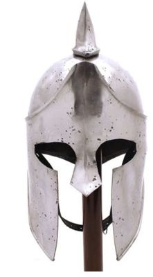 Helmet: Greek Spartan  18G Steel  hammer text'r