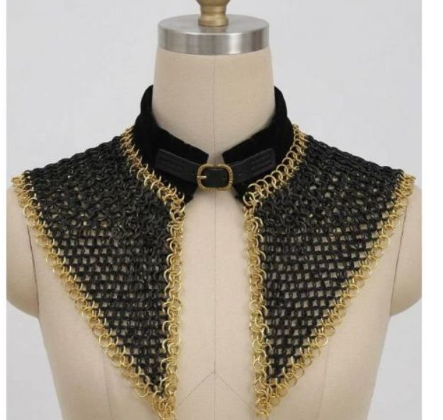 Aventail Chainmail Collar GLD&amp;BLK Armor LTHR strap