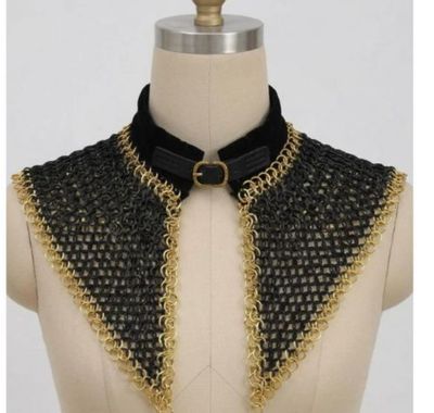 Aventail Chainmail Collar GLD&amp;BLK Armor LTHR strap