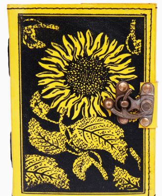 Leather Journal: Sunflower Embossed LTHR
