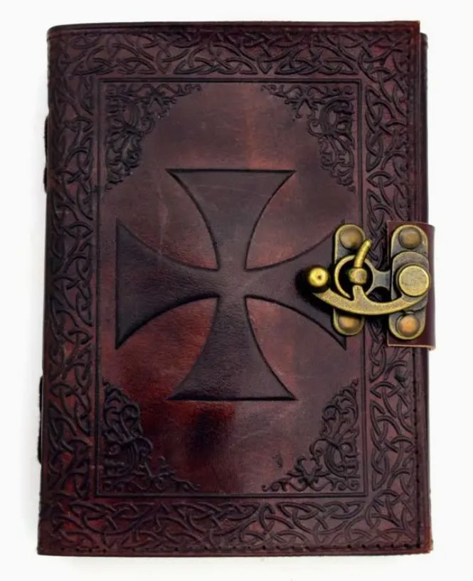 Leather Journal Templar Knight Embossed