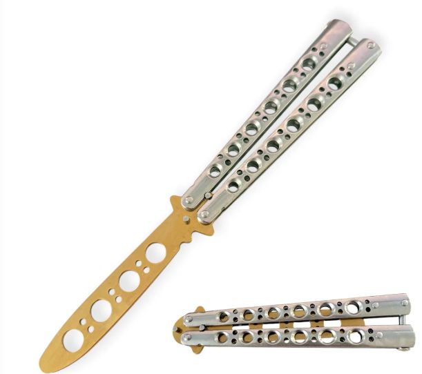 Butterfly TRNR: SLVR HND&amp;GLD BLD 9"