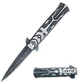 DS Stiletto: BLK HNDL BLK Spear Point Bld 9"