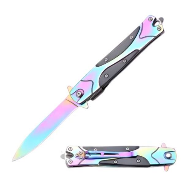Stiletto: 8" Titanm SPR PT BLD BLK HNDL GB Lanyard  H
