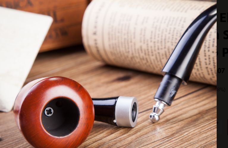 Smoking wood Pipe: BLK Stem &amp;Wood head 5"