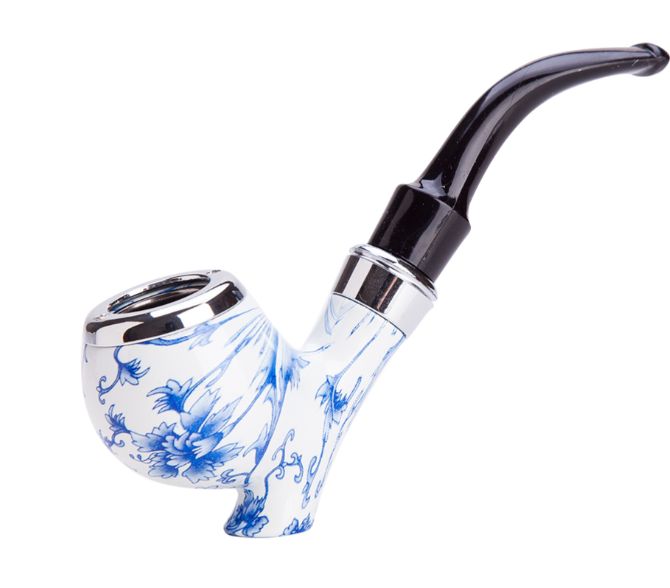 Marbled Ceramic Pipe w/Stand Head 5"