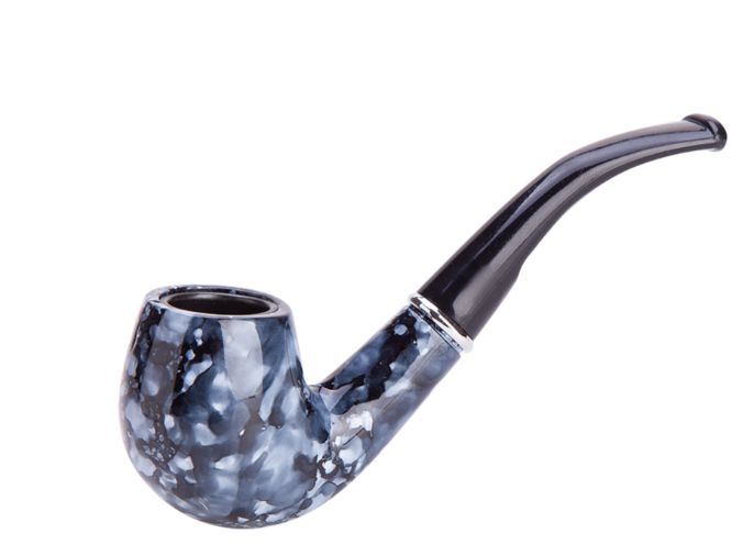 Marbleized BLU Pipe BLK Stem 5"