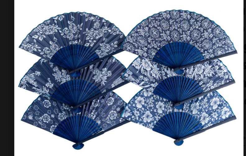BLU Batik Print FAN: Bamboo &amp; paper