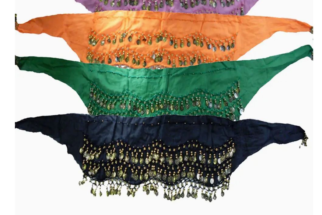 Belly Dancing Scarves w/3 rows coins