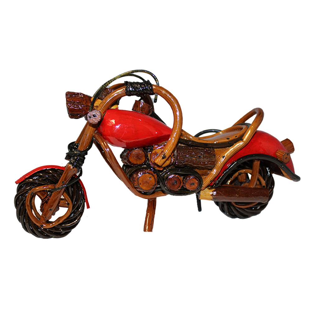 Wooden Motorcycle: Red