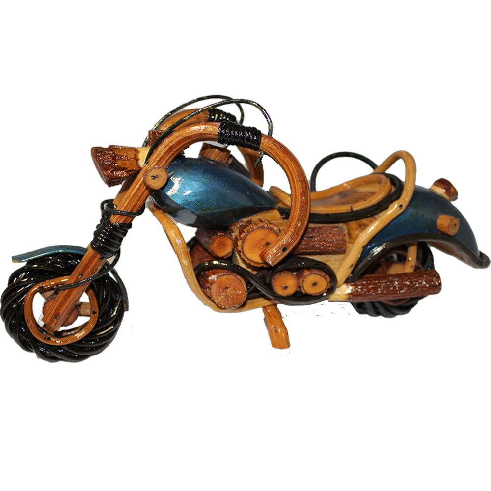 Wooden Motorcycle - Blue