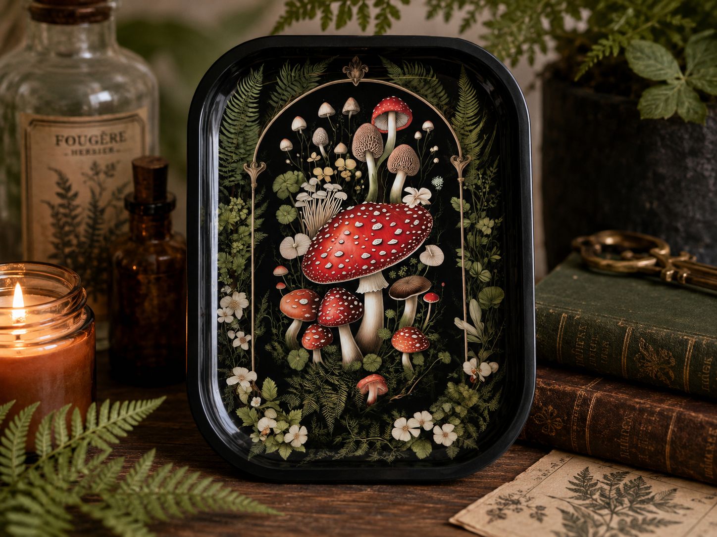 Metal Tray: Mushroom Forest