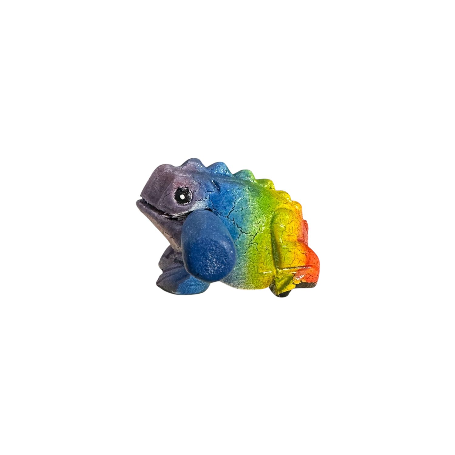2" Small Rainbow Wooden Musical Frog Percussion Instrument