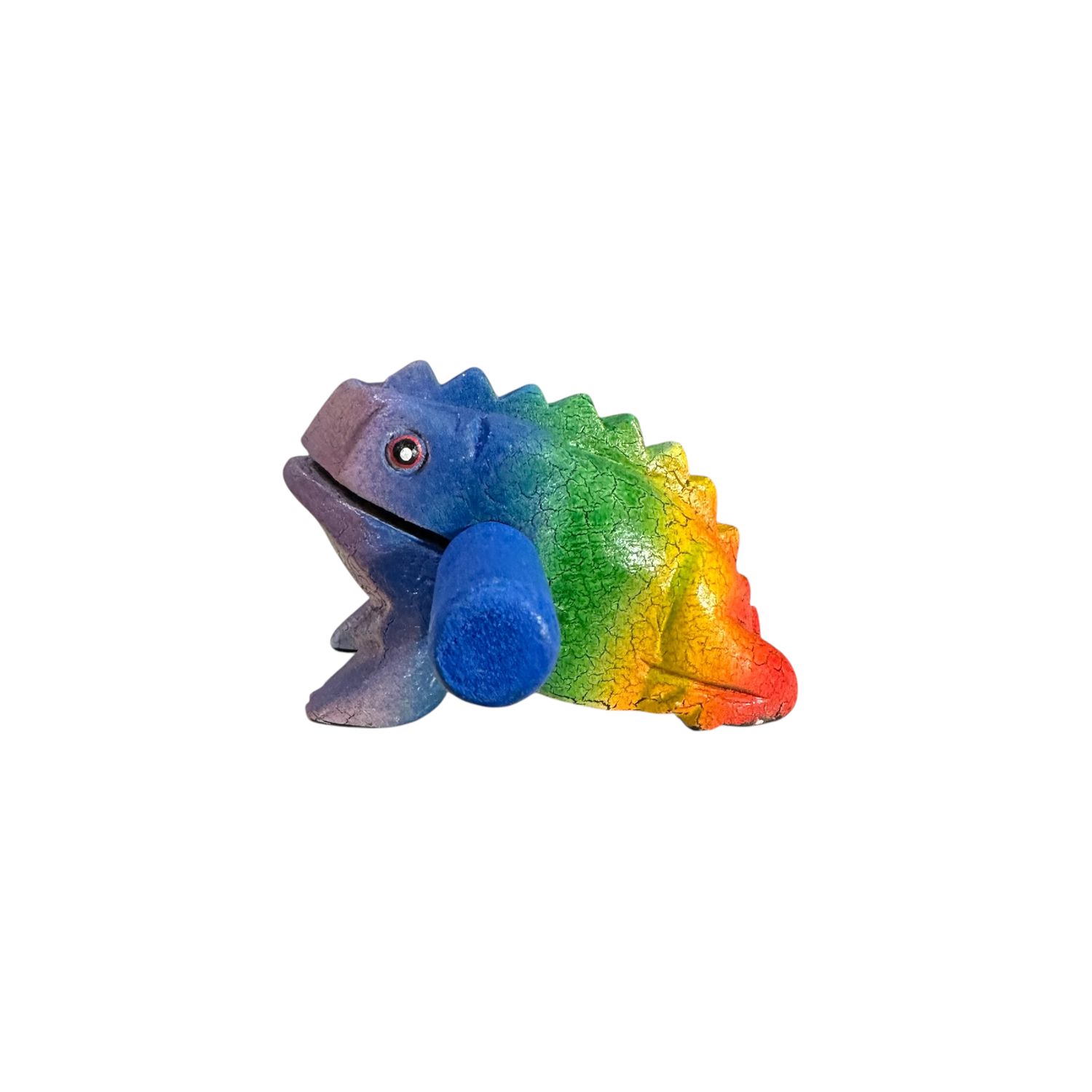 3" Medium Rainbow Musical Frog Percussion Instrument