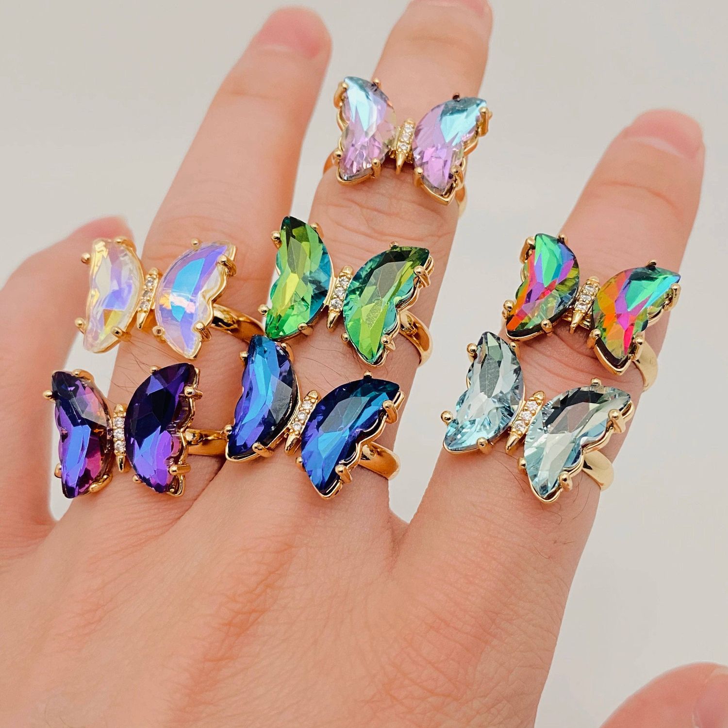 Ring: Gradient Glass Butterfly  colored