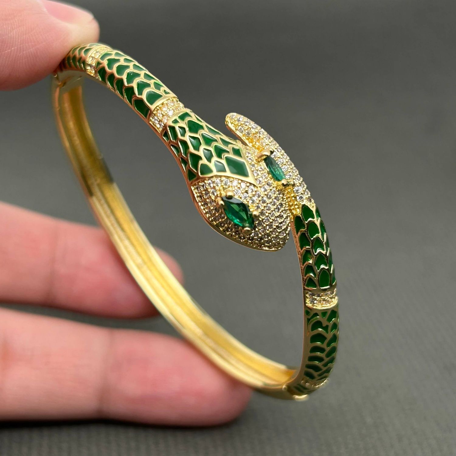 Snake Bangle:  18K GLD PLTD