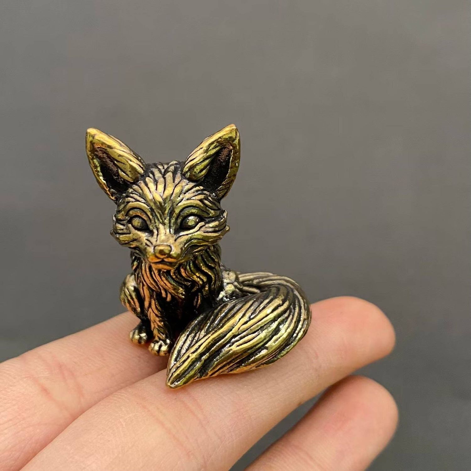 Brass Little Fox Desktop Ornament
