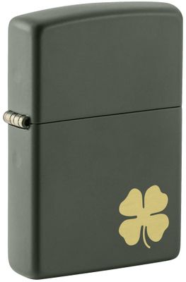 Zippo 4 Leaf Clover Green Matte Lighter