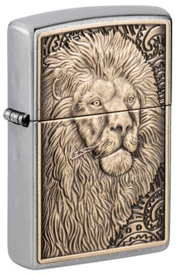 Zippo Lion Emblem Street Chrome Lighter