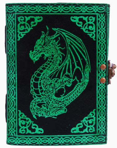 Leather Journal: Green Dragon emboss 5x7"