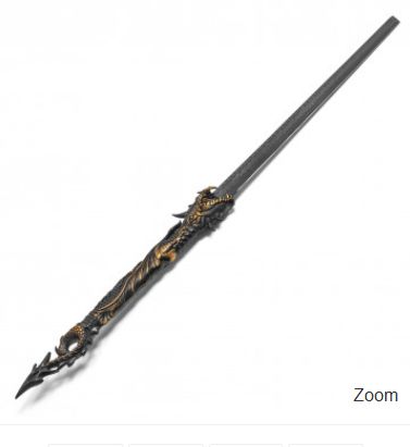 Chinese Sword: BLK Dragon Steel BLD GLD DRGN HNDL