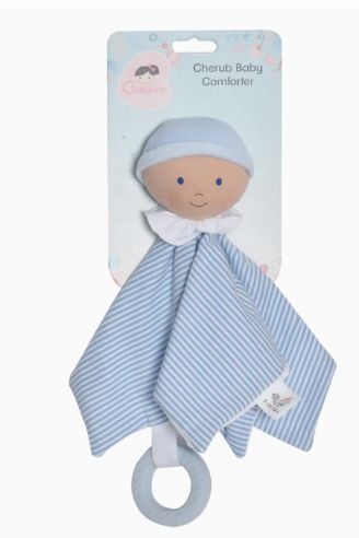 Tikiri: Cherub baby comforter/teeth ring BLU