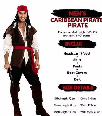 Pirate Cosplay: Jack Sparrow 5pc