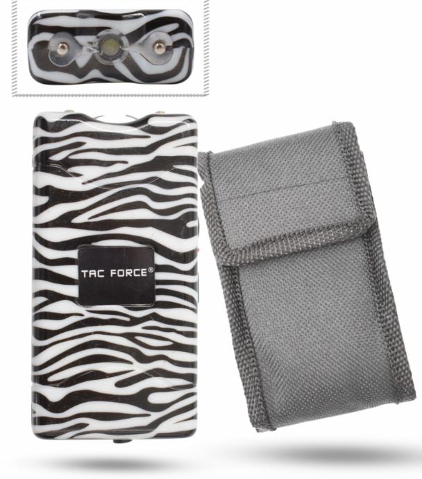 Stun Gun: BLK/WHT Zebra Grip  3800mv