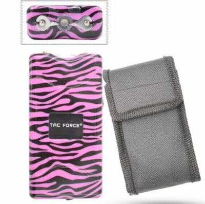 Stun Gun hi Volt: PNK/BLK Zebra Grip 3800mv