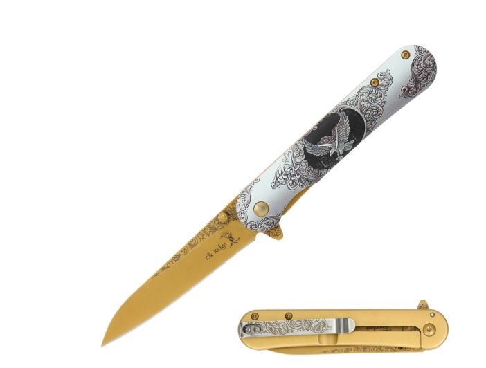 ER Knife Eagle HNDL GLD BLD 8"