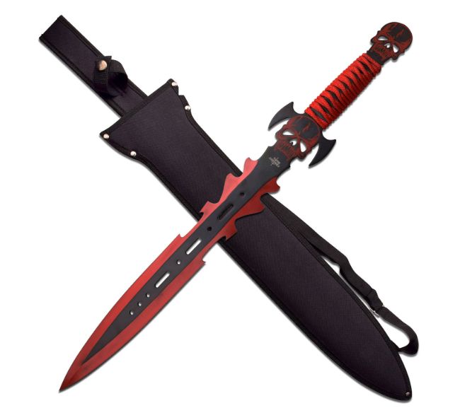 Fantasy Sword; Red/BLK SKULL Hilt&amp; Blade 28'