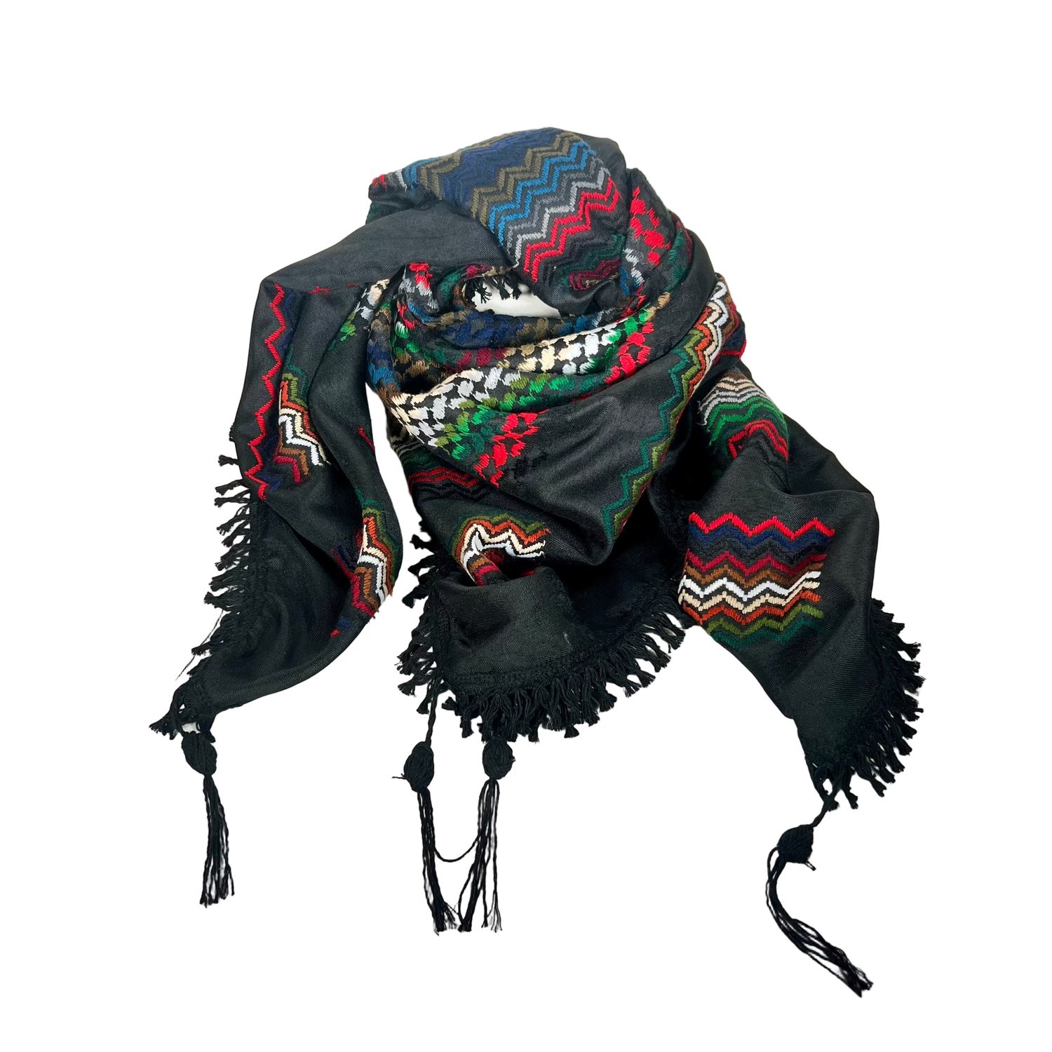 Nablus Black Rainbow Kufiya