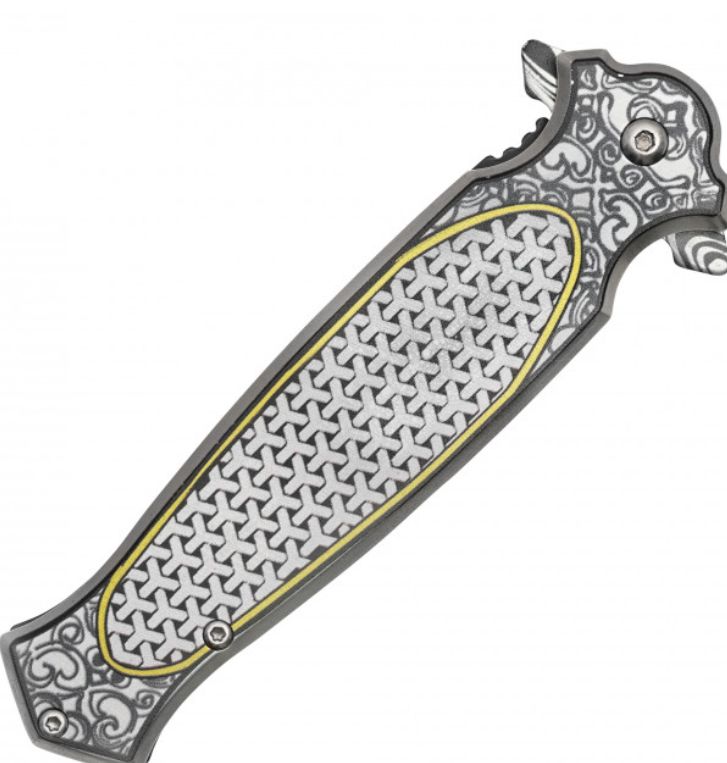 Wartech: Damascus etch BLD Lattice HNDL 8"