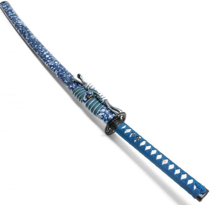 Katana: 1045 Steel Blue Spotted Saya BLU HNDL HNDMD 41"