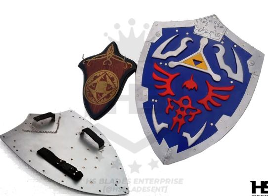 Shield: 27" BLU Zelda Chrome Steel wall hang.