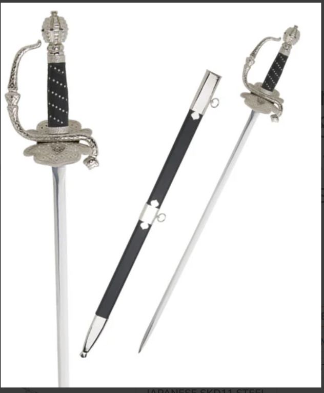 Legend Of Zorro Rapier: Corded HNDL 37"