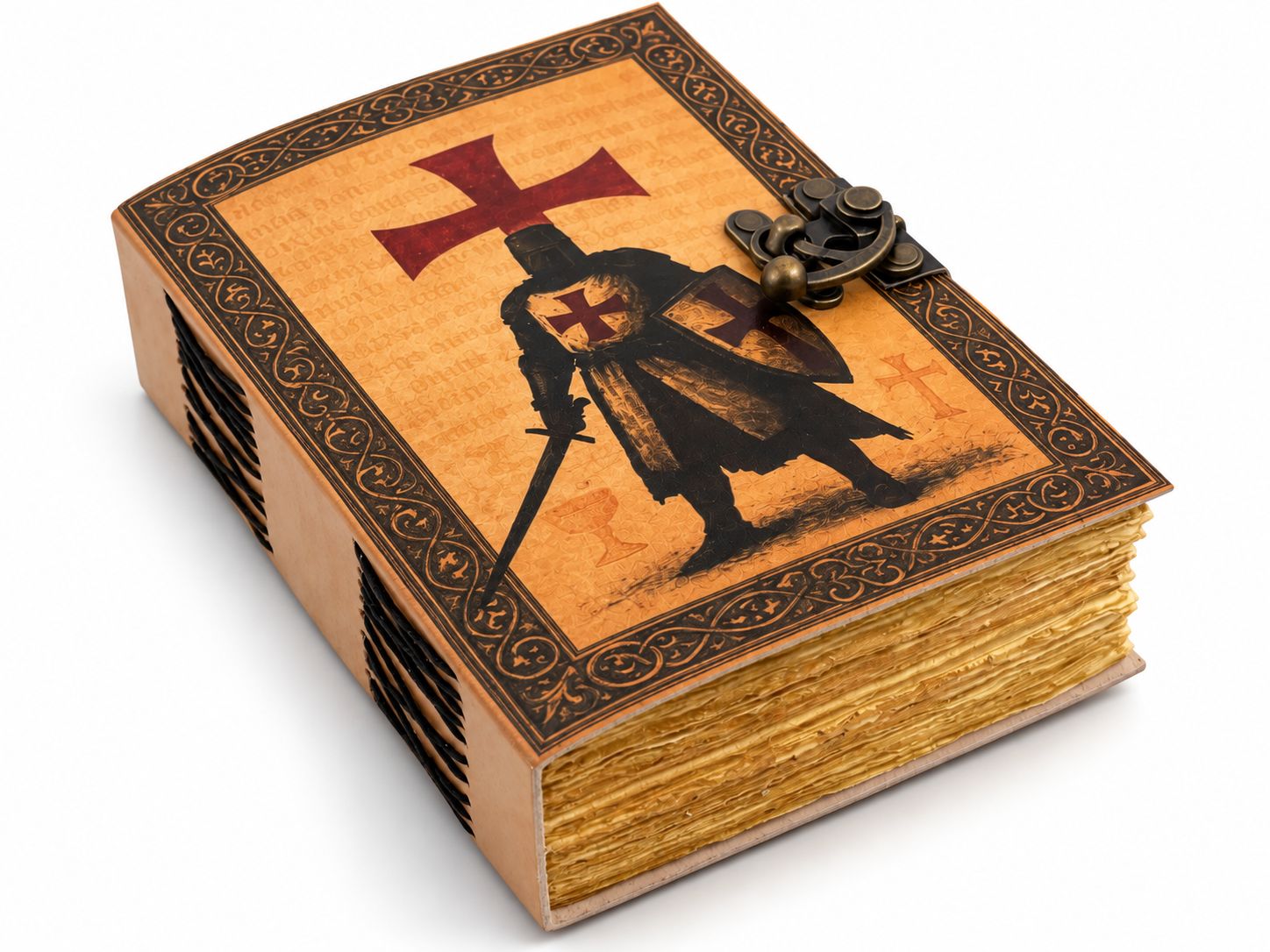 Templar Knight Leather Grimoire Handmade Journal – Medieval