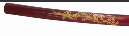 Katana: 39" Sharp Red Dragon Etched scabb