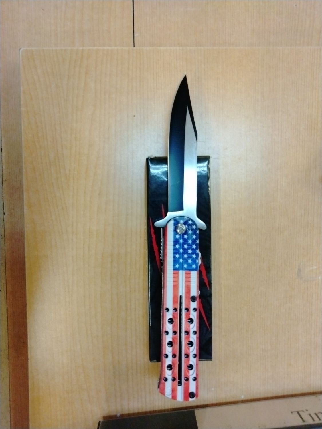 KNF: US FLAG Butterfly Like  HNDL 2TBLD 8"