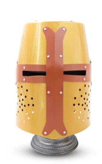 Helmet: GOLD Crusader w/Reddish Brown cross