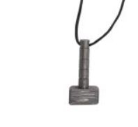 Pendant: Damascus Steel Thor Hammer BLK cord