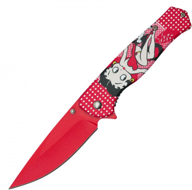 Knife: Betty Boop HNDL PRNT 8" red Bld
