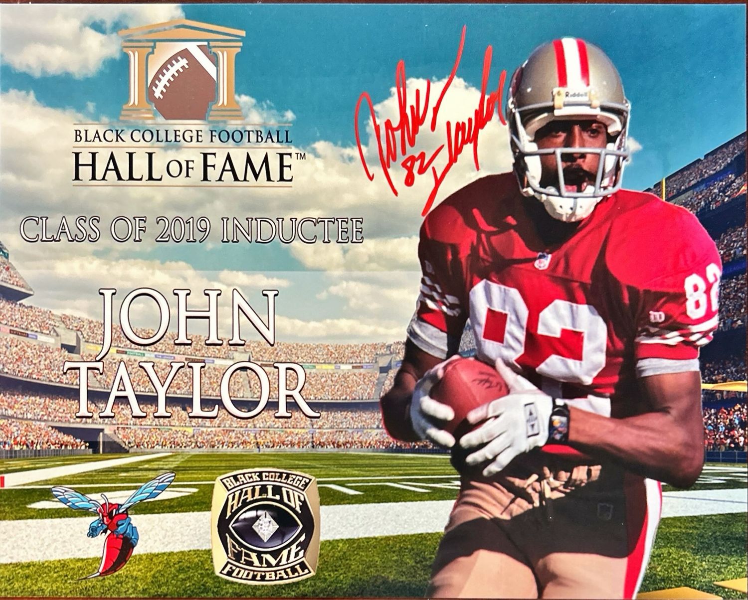 John Taylor Signed 8x10 1 Black College Hall Of Fame - Red Ink