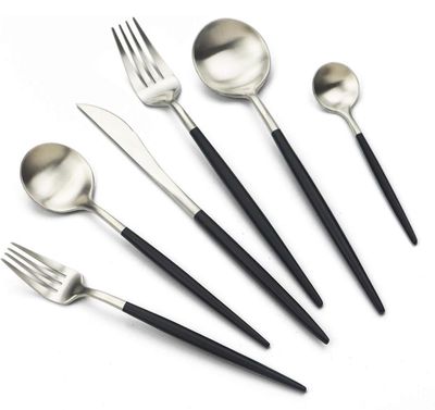 24 Piece Two Toned Cutlery Set