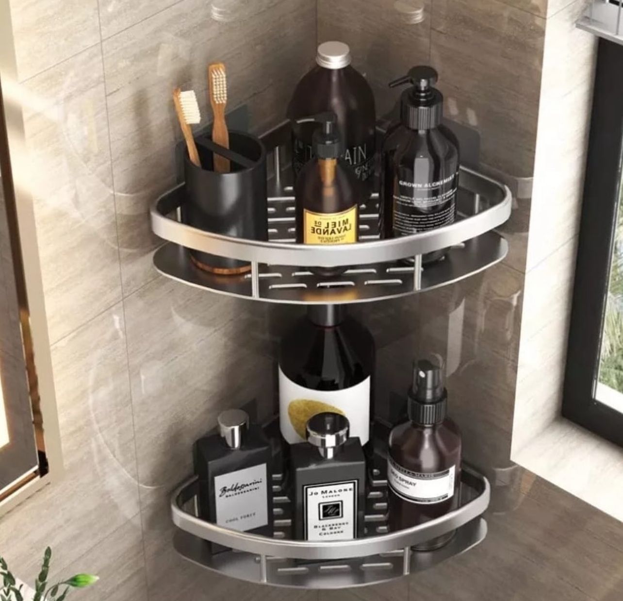 Adhesive Corner Bathroom Caddies