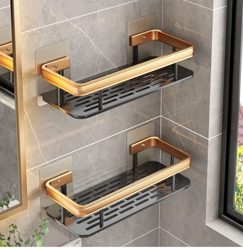 Adhesive Straight Bathroom Caddies