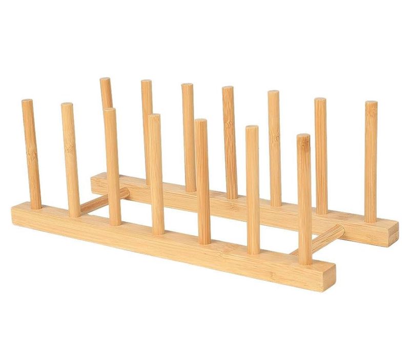 Bamboo Plate Organizer