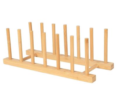 Bamboo Plate Organizer