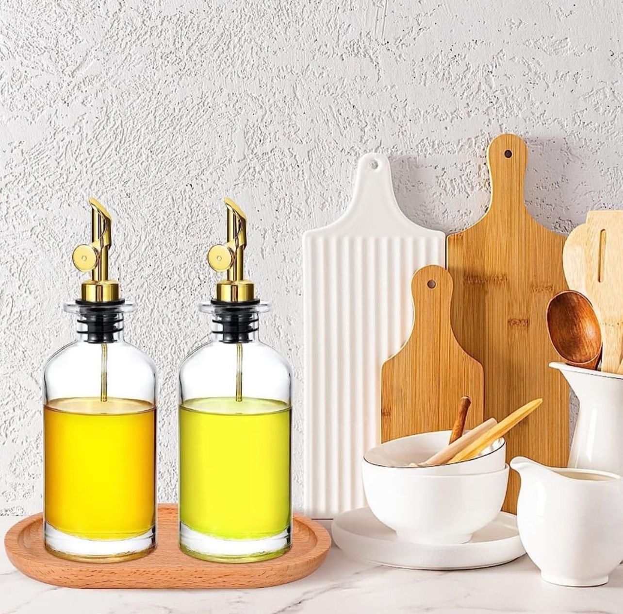 300ml Glass Bottle with Gold Pour Lid (Set of 2)