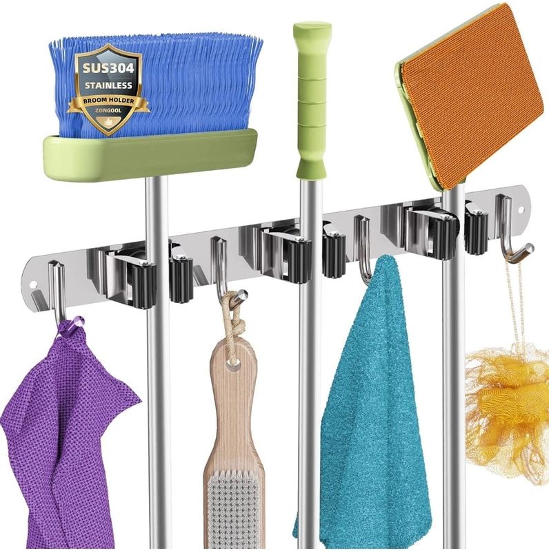 Stainless Steel Mop and Broom Holder